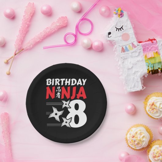 Assiettes En Carton 8 Ans Ninja Party Stars Enfants 8e anniversaire (Fête)