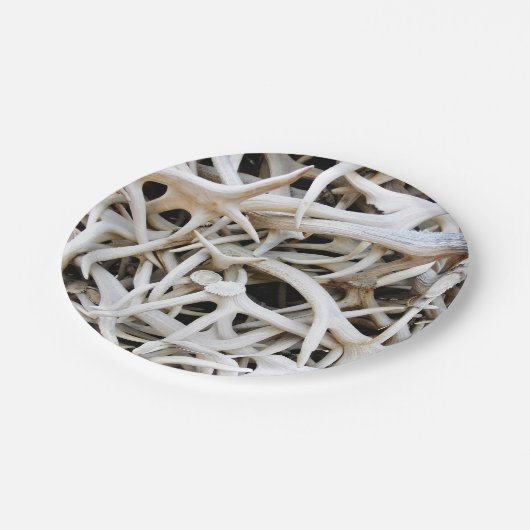 Assiettes En Carton 8 Antlers en Elk Plaque Papier (Angle)