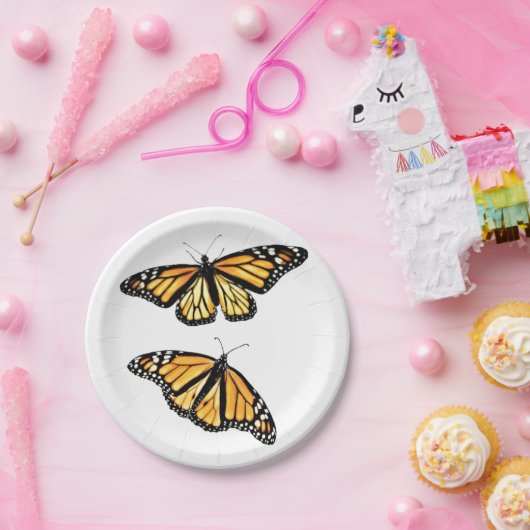 Assiettes En Carton 8 Plaques de papier Paire de monarque (Fête)