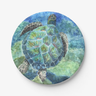 Assiettes En Carton 8 plaques en papier Tortue de mer N° 2