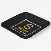 Assiettes En Carton 8e anniversaire : Floral Flowers Numéro, Nom perso (Angulaire)