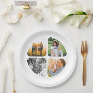 Assiettes En Carton 8x Plaques de fête 4 Modèles photo