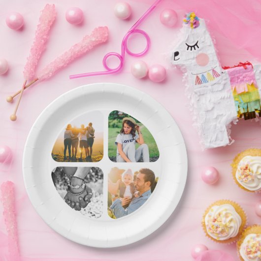 Assiettes En Carton 8x Plaques de fête 4 Modèles photo (Fête)