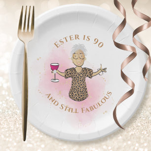 Assiettes En Carton 90 et fabuleux Ethnic Gold Pink Fun 90e anniversai