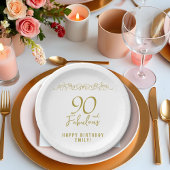 Assiettes En Carton 90 et fabuleux ornement d'or 90e anniversaire