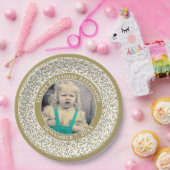 Assiettes En Carton 90 Votre photo Numéro Aléatoire Motif Or/Blanc (Fête)