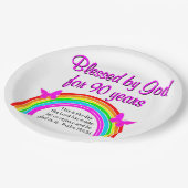 ASSIETTES EN CARTON 90E ANNIVERSAIRE (Angle)