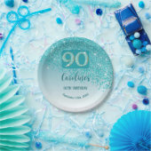 Assiettes En Carton 90e anniversaire Chic Falling Parties scintillant (Fête)