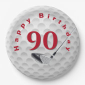 Assiettes En Carton 90e anniversaire Golf Ball Design Plaque en papier (Devant)