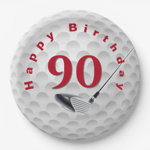 Assiettes En Carton 90e anniversaire Golf Ball Design Plaque en papier