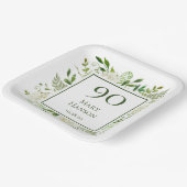 Assiettes En Carton 90e anniversaire Hydrangée blanche (Angulaire)