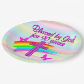 ASSIETTES EN CARTON 90E ANNIVERSAIRE PLAQUES DE PAPIER DE PRIÈRE (Angle)