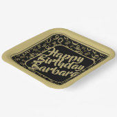 Assiettes En Carton 90e anniversaire Random Number Motif Black Gold (Angulaire)