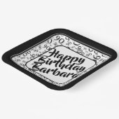 Assiettes En Carton 90e anniversaire Random Number Motif noir blanc (Angulaire)