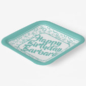 Assiettes En Carton 90e anniversaire Random Number Motif Turquoise Bla (Angulaire)