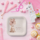 Assiettes En Carton 90e anniversaire Rose Gold Cake plaque papier (Fête)