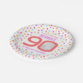 Assiettes En Carton 90ème anniversaire de la photo personnalisée corai (Angle)