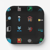 Assiettes En Carton 90s Retro Tech and Web Icon Pattern (Recto)