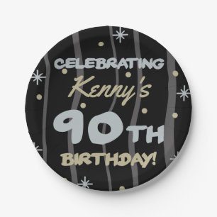 Assiettes En Carton 90th Birthday Party Ajouter votre nom