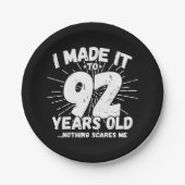 Assiettes En Carton 92 Ans Mème Sarcastique drôle 92ème anniversaire (Devant)
