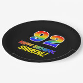 Assiettes En Carton 92e anniversaire : Bold, amusant, simple, arc-en-c (Angle)