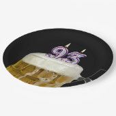 Assiettes En Carton 93e anniversaire Bière sur plaque de papier noir (Angle)