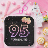 Assiettes En Carton 95e anniversaire Balloons et Confetti (Fête)