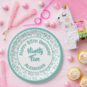 Assiettes En Carton 95e anniversaire Random Number Motif Turquoise/bla (Fête)