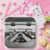 Assiettes En Carton 95e anniversaire Retro Typewriter (Fête)