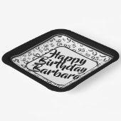 Assiettes En Carton 95e Motif du numéro aléatoire noir/blanc (Angulaire)