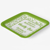 Assiettes En Carton 95e Motif du numéro aléatoire vert/blanc (Angulaire)