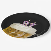 Assiettes En Carton 97e anniversaire Bière sur plaque de papier noir (Angle)