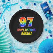 Assiettes En Carton 97e anniversaire : Bold, amusant, simple, arc-en-c (Fête)