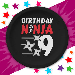 Assiettes En Carton 9 Ans Ninja Party Stars Enfants 9e anniversaire