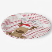 Assiettes En Carton 9" Arrondi en plaque de papier Reinder Noël XMAS P (Angle)