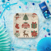 Assiettes En Carton 9 Cute Merry Christmas Images (Fête)