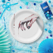 Assiettes En Carton 9" Papier rond Plaque zombie goutte de sang vampir (Fête)