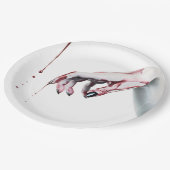 Assiettes En Carton 9" Papier rond Plaque zombie goutte de sang vampir (Angle)
