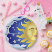 Assiettes En Carton 9" plaques à papier faites sur commande/Sun, lune (Fête)