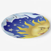 Assiettes En Carton 9" plaques à papier faites sur commande/Sun, lune (Angle)