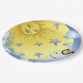 Assiettes En Carton 9" plaques à papier faites sur commande/Sun, lune (Angle)