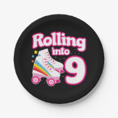 Assiettes En Carton 9e anniversaire Roller Skate 9 ans (Devant)