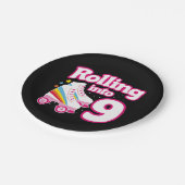 Assiettes En Carton 9e anniversaire Roller Skate 9 ans (Angle)