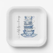 Assiettes En Carton A Baby Boy is Brewing Tea Party Baby Shower (Recto)