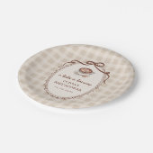 Assiettes En Carton A Baby is Brewing Gingham Coffee Baby Shower (Angle)