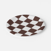 Assiettes En Carton À damiers Brown/blanc (Angle)