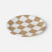 Assiettes En Carton À damiers Brown/blanc (Angle)