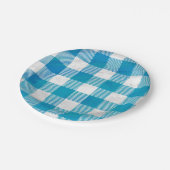 Assiettes En Carton à damiers Buffalo Plaid bleu et blanc (Angle)