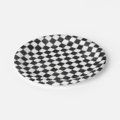 Assiettes En Carton À damiers noir et blanc (Angle)