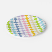 Assiettes En Carton à damiers Pastel Rainbow (Angle)